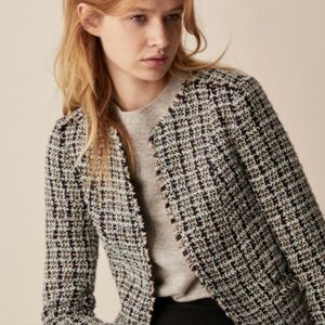 Massimo Dutti Boucle Tweed Blazer Jacket US 10